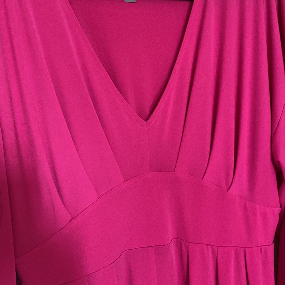 ASOS Pink Balloon Sleeve Jersey Knit Midi Dress Size 14 - Picture 3 of 10